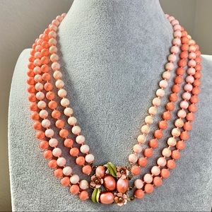 Vintage Floral Beaded Necklace